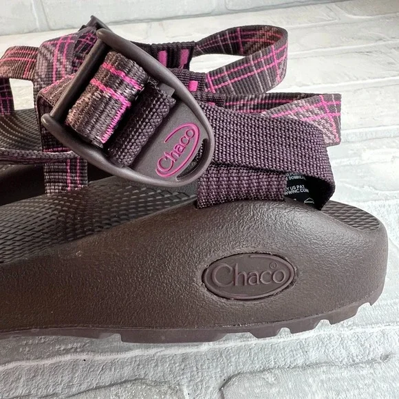 Chaco Sandals Women 9 Z/1 Classic Hiking Strappy Comfort Flat Brown Pink Outdoor - Picture 6 of 12
